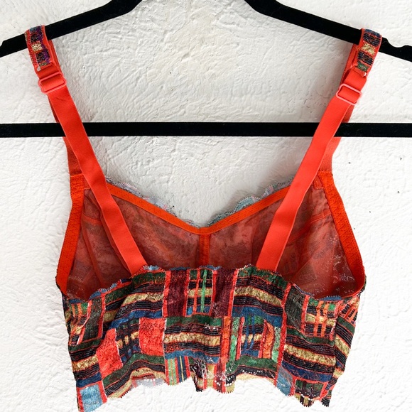 Cosabella Never Say Never Printed Beauty Sweetie Bralette Small Kente - Picture 2 of 5